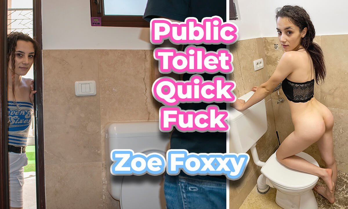 Brunette Teen Quick Fuck In Public Toilet